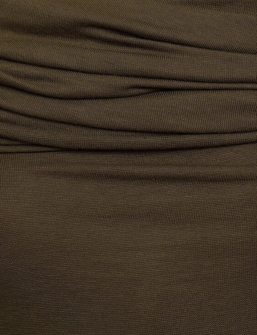 Brown Off-the Shoulder Draped Top