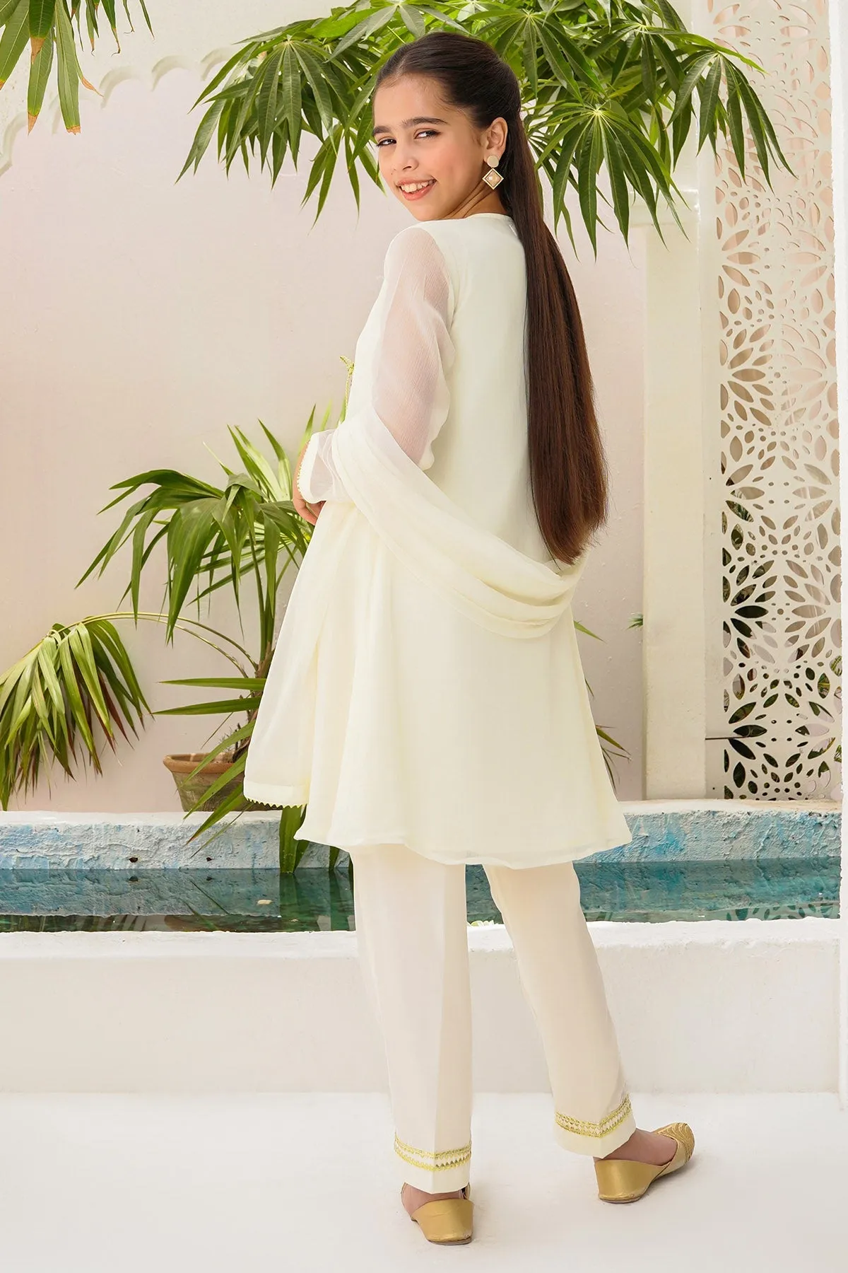 Chiffon Hand Adda Work 3 Pc Suit