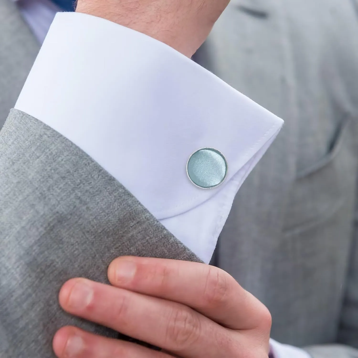 Classic Round Cufflinks for Men, Multi Colors, Silky Tuxedo Shirt Cuff Links for Wedding, Business, Prom