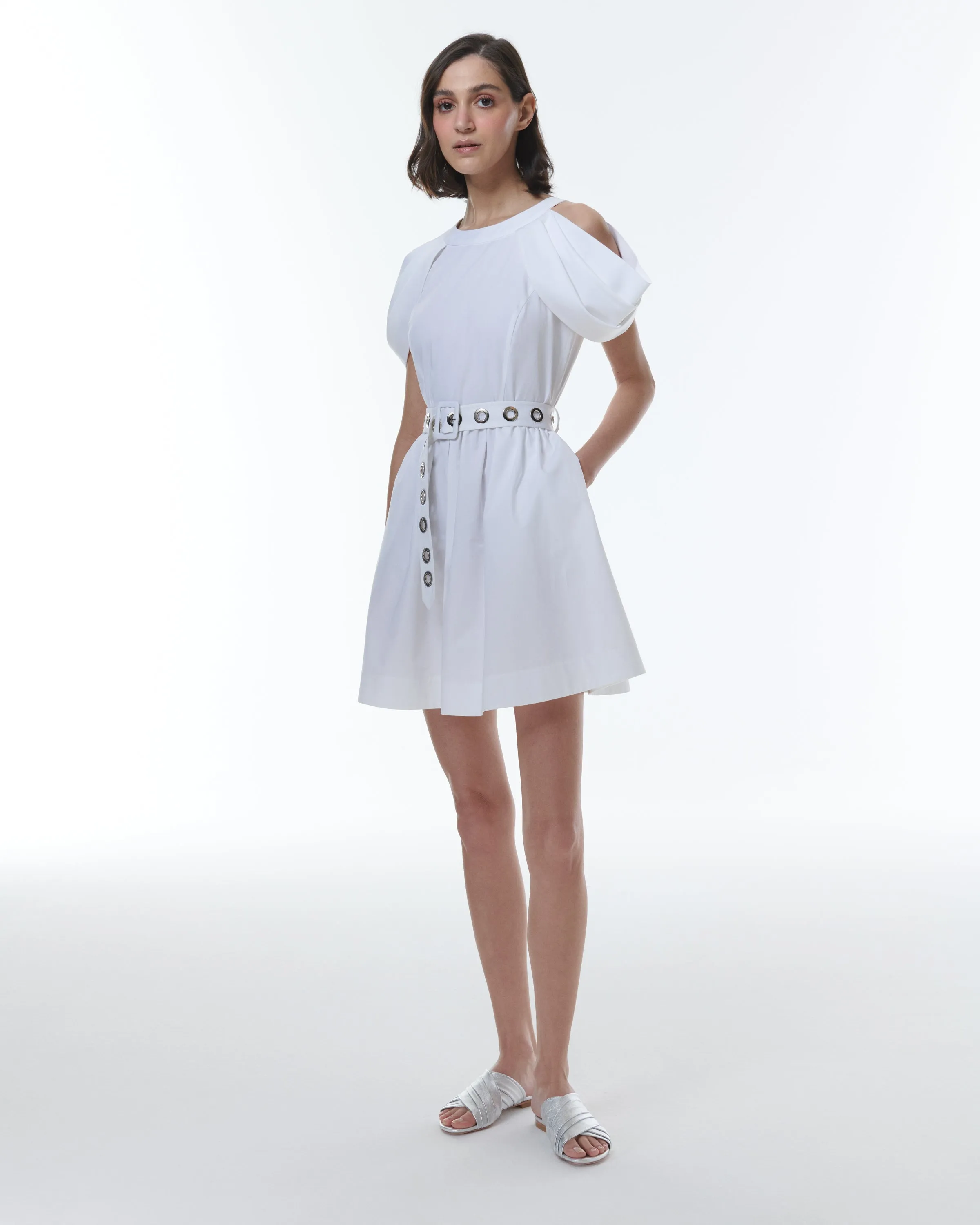 Echo Grommet Belted Dress