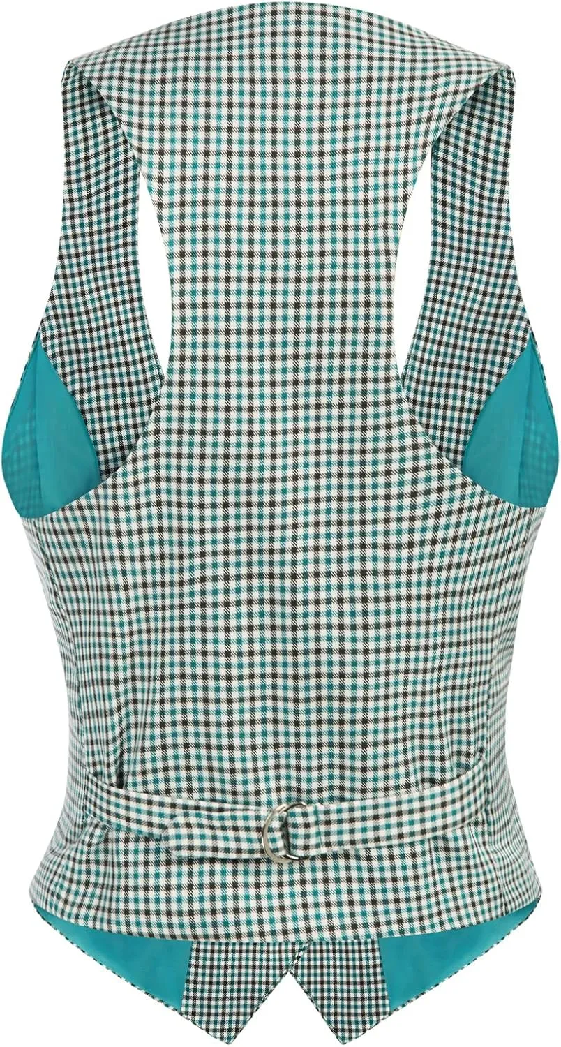 GRACE KARIN Womens Vest Top 2025 Trendy Academia Steampunk Waistcoat Racerback Vest BlazerRuns Small, Suggest Size Up