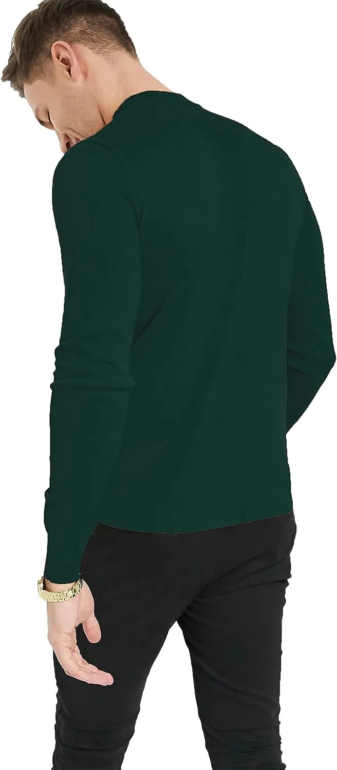 KINGBEGA Men Regular Fit Basic Lightweight Long Sleeve Pullover Top Mock Turtleneck T-Shirt