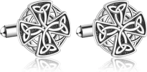 Mens Cufflinks 925 Sterling Silver Celtic Knot Elephant Wolf Tuxedo Cufflinks for Men Cubic Zirconia Cufflinks Business Wedding Father's Day Jewelry