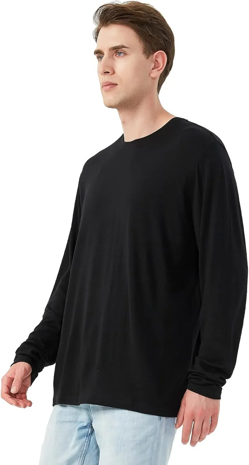 Merino Protect 100% Merino Wool Base Layer Mens Soft Long Sleeve Shirts Odor Resistance Thermal Underwear for Hunting Hiking