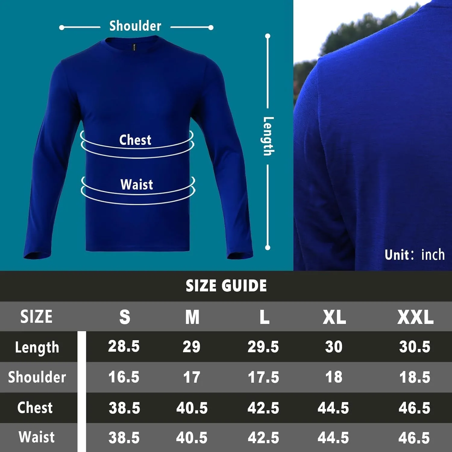 Merino Protect 100% Merino Wool Base Layer Mens Soft Long Sleeve Shirts Odor Resistance Thermal Underwear for Hunting Hiking