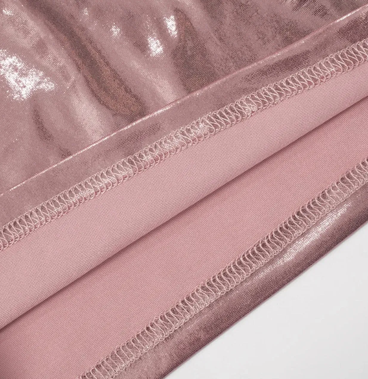 Metallic pink mini dress