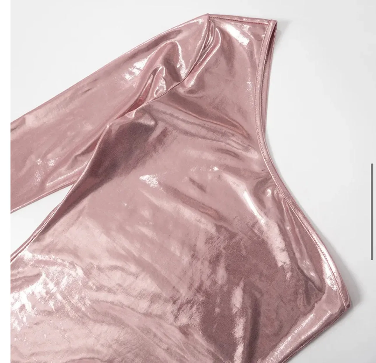 Metallic pink mini dress