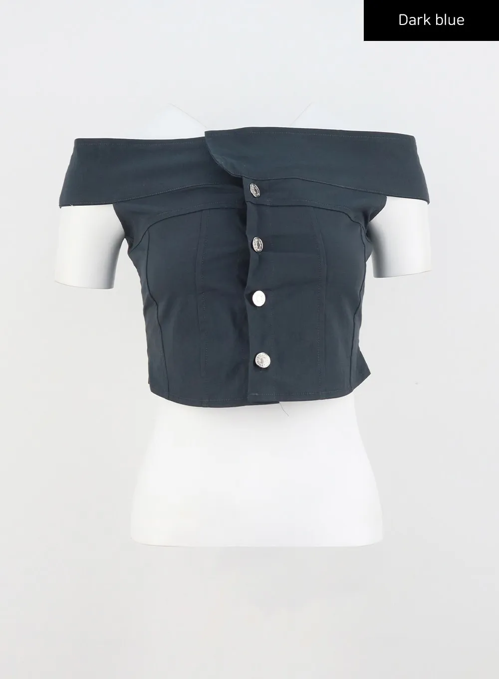 Off-Shoulder Button Top CU323