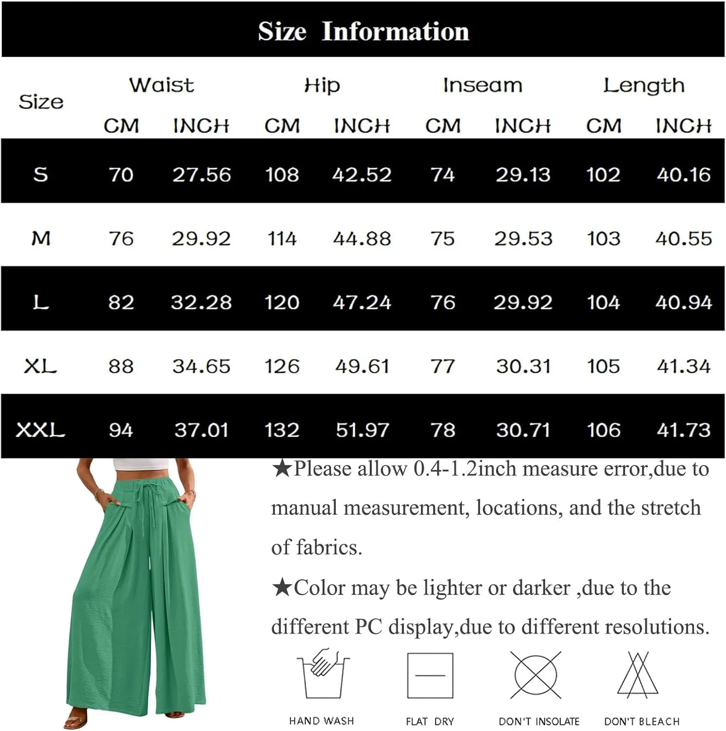 Palazzo Pants for Women Wide Leg Casual Solid Solid Drawstring Pant Summer Beach Vacation Elastic High Waist Trouser