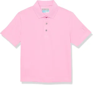 PGA TOUR Boys Airflux Short Sleeve Golf Polo Shirt, Ribbed Collar, Moisture-Wicking, Sun Protection, Ventilated Lightweight