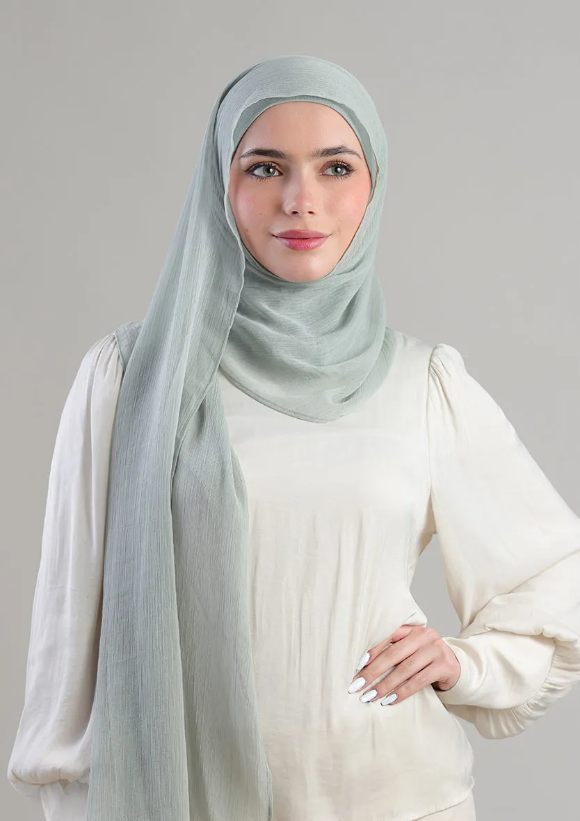 Soft Sage Instant Hijab With Inner