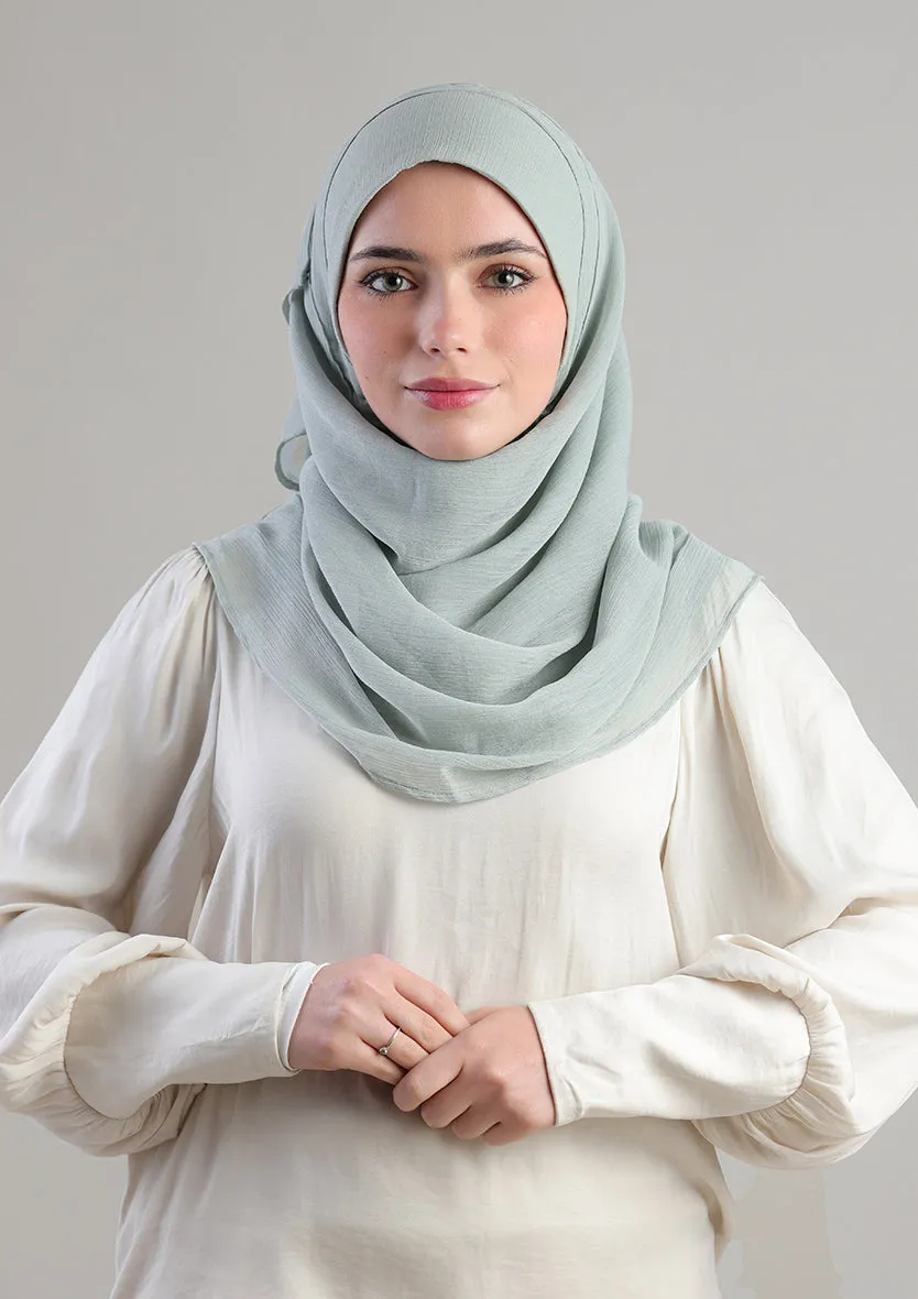 Soft Sage Instant Hijab With Inner