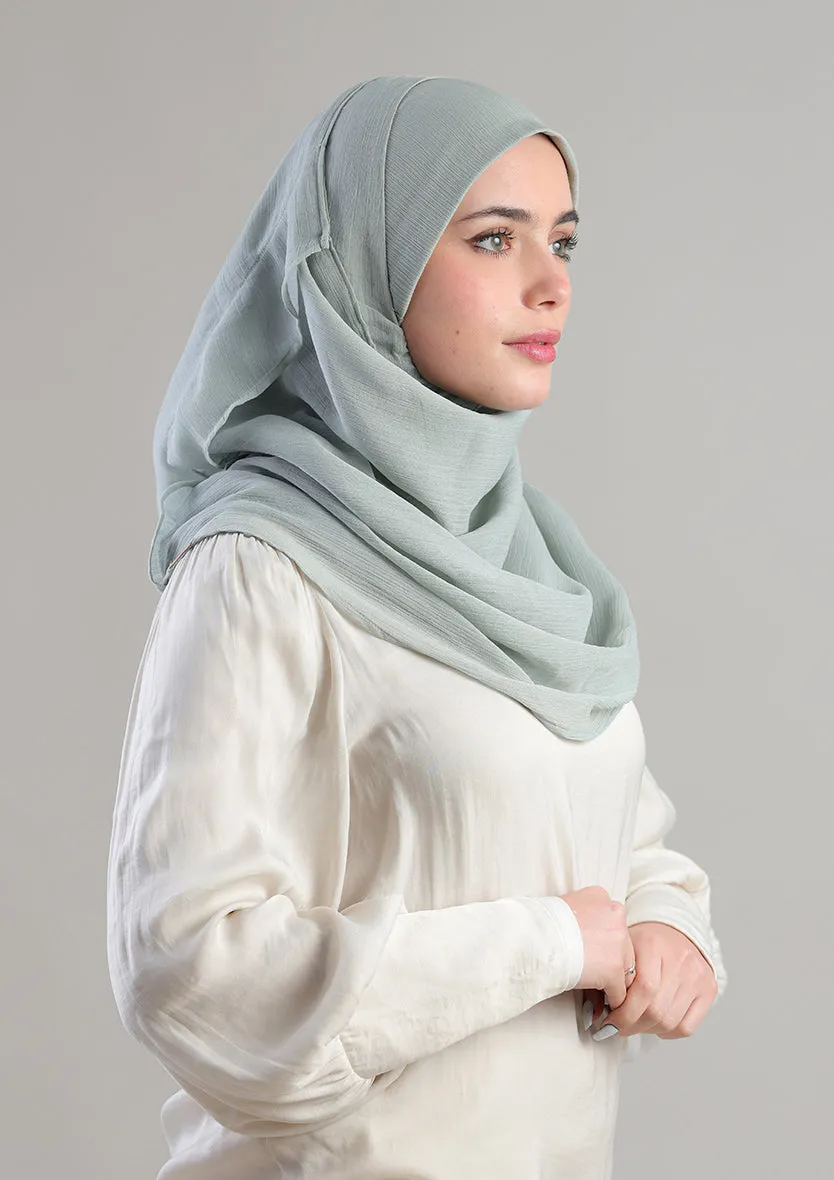 Soft Sage Instant Hijab With Inner