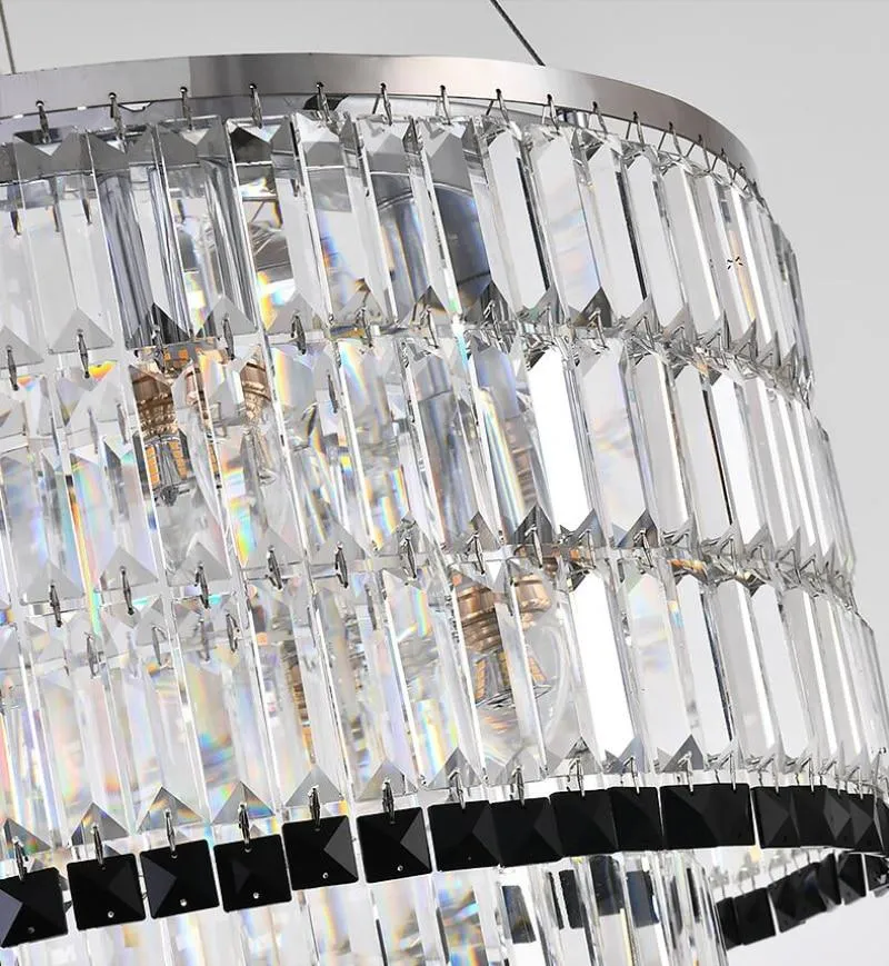 Tuxedo Crystal Chandelier - Round