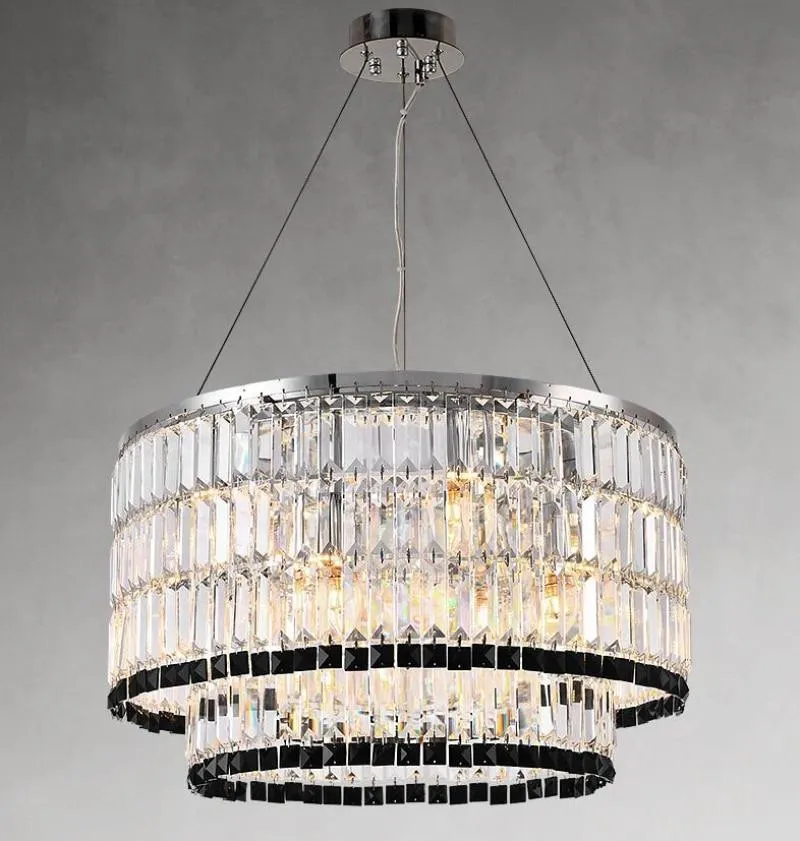 Tuxedo Crystal Chandelier - Round