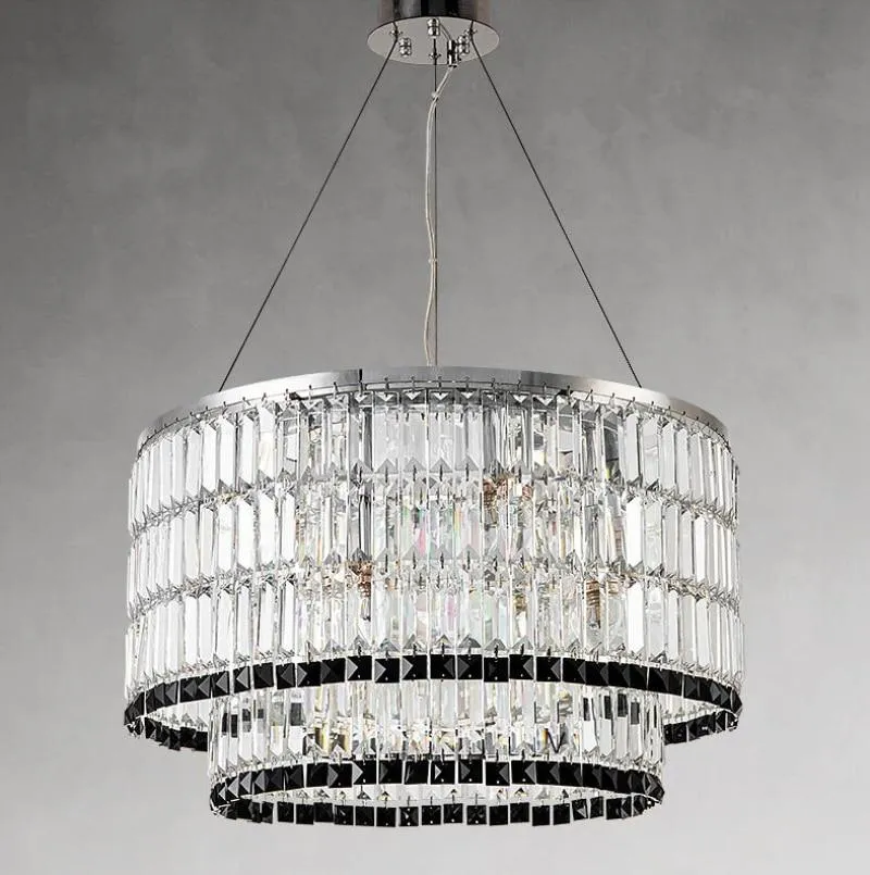 Tuxedo Crystal Chandelier - Round