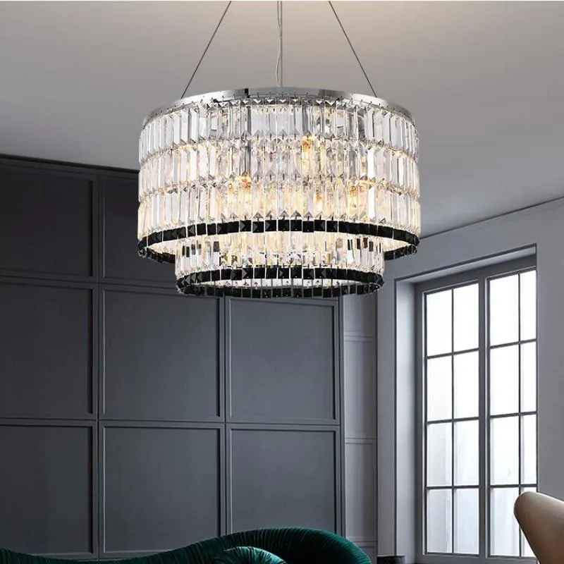 Tuxedo Crystal Chandelier - Round