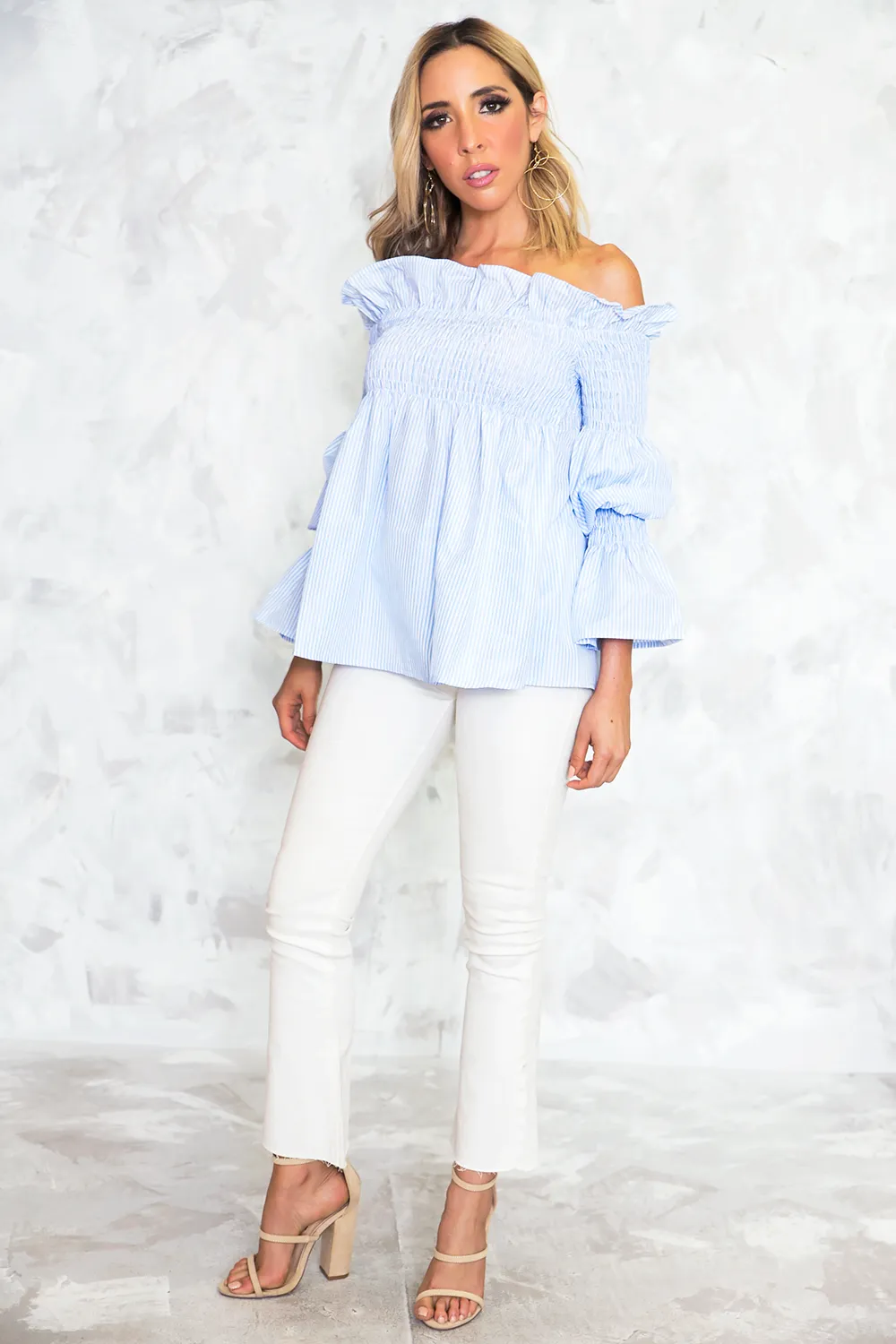 Want It Off Shoulder Striped Top