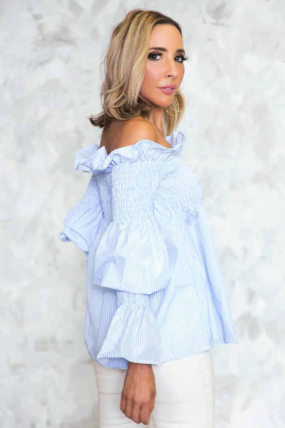 Want It Off Shoulder Striped Top