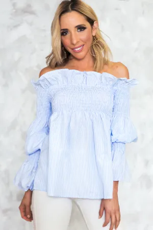 Want It Off Shoulder Striped Top