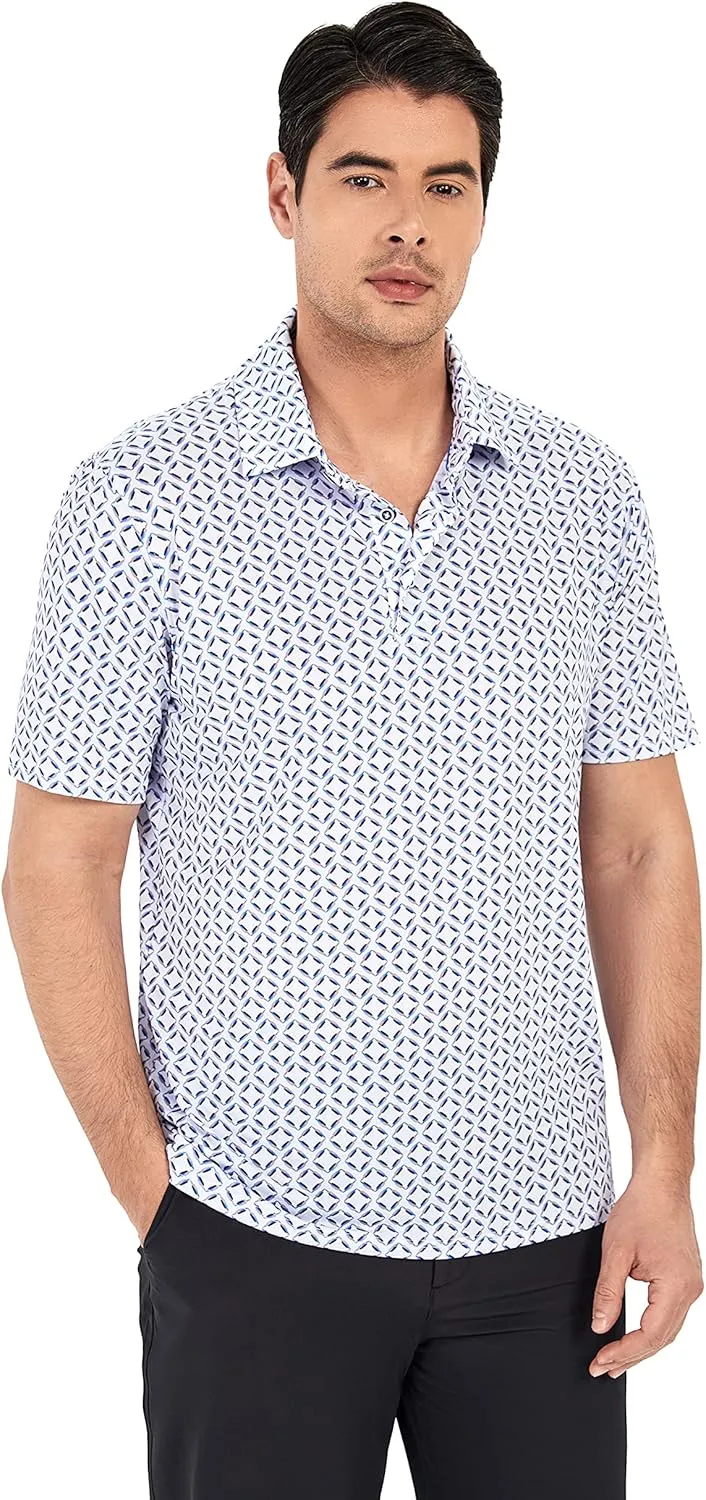 WARHORSEE Mens Golf Polo Shirts Short Sleeve Quick Dry, Performance Stretchy Casual Polo Shirts for Men