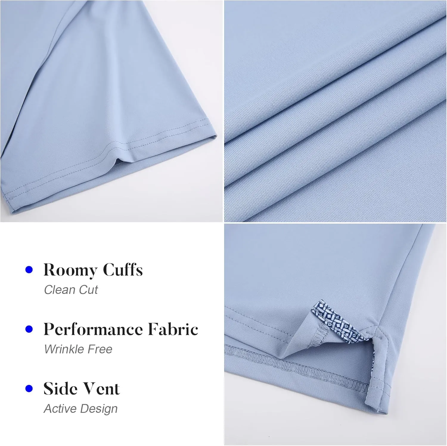 WARHORSEE Mens Golf Shirt Short Sleeve Striped Golf Polo Shirts for Men Moisture Wicking Performance Dry Fit Polo Shirts