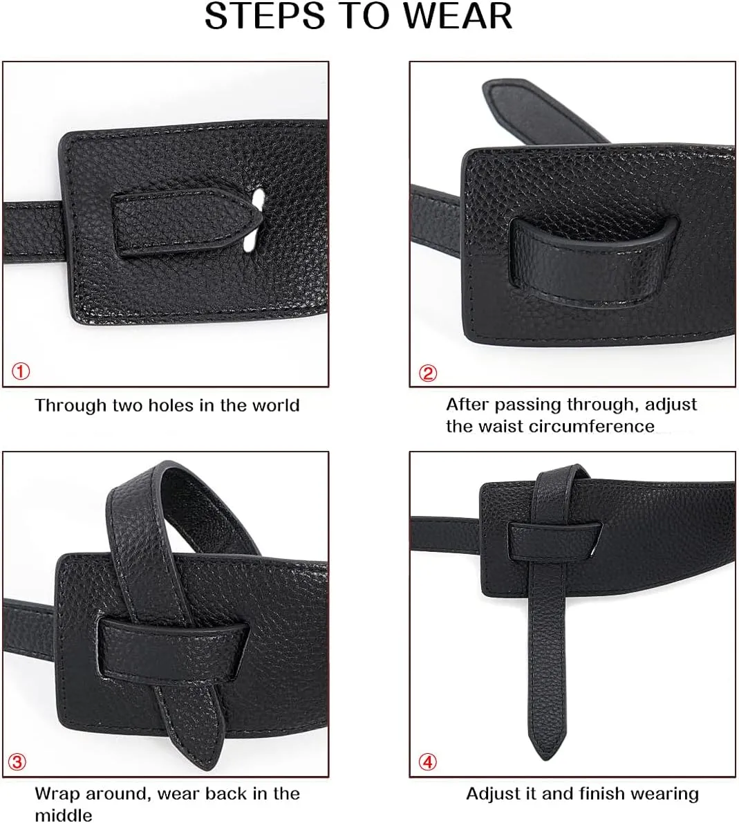Women Faux Leather Tie Belt Knotted Wide Waist Belt for Jeans Jumpsuit Coat Dress