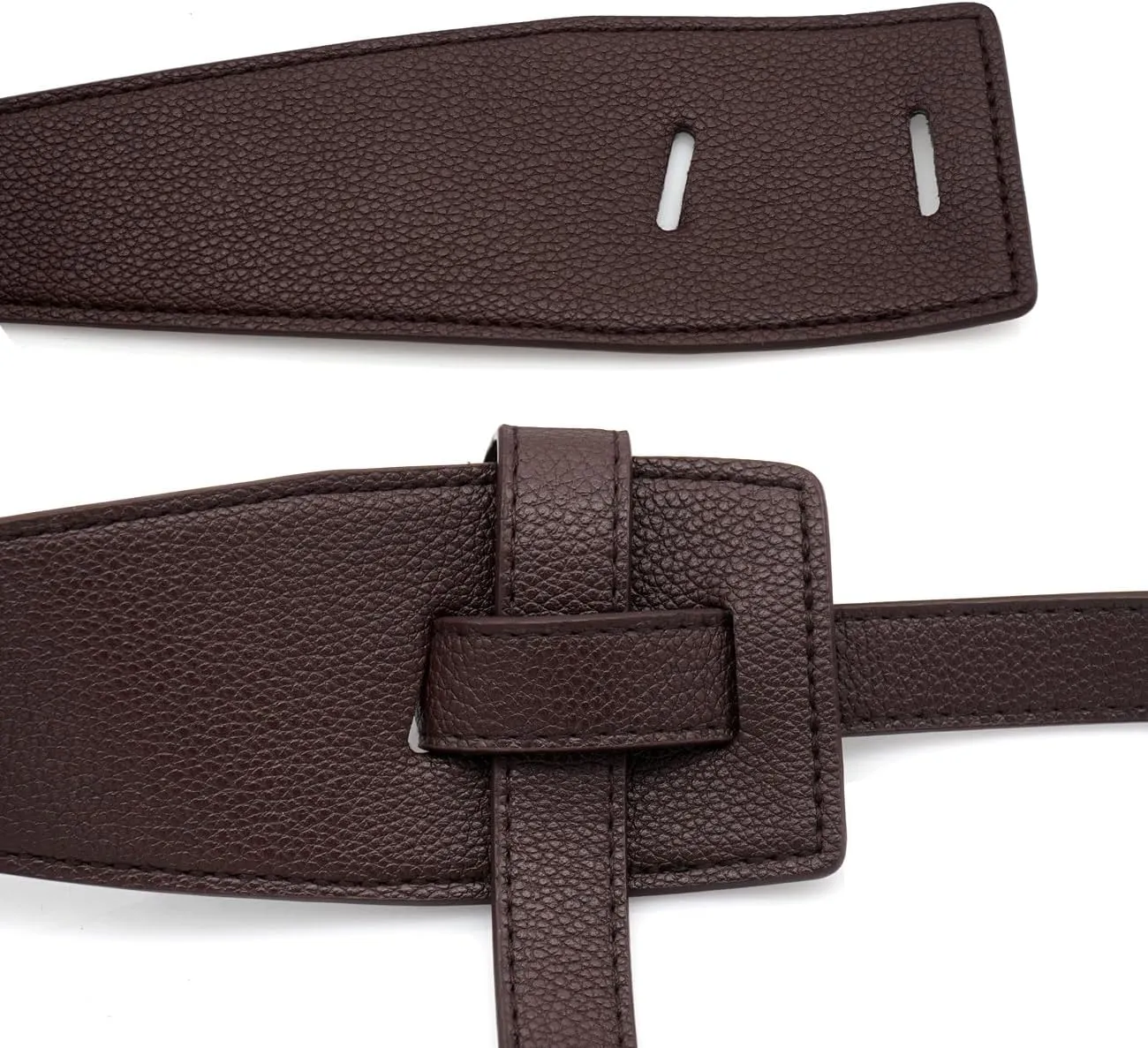 Women Faux Leather Tie Belt Knotted Wide Waist Belt for Jeans Jumpsuit Coat Dress
