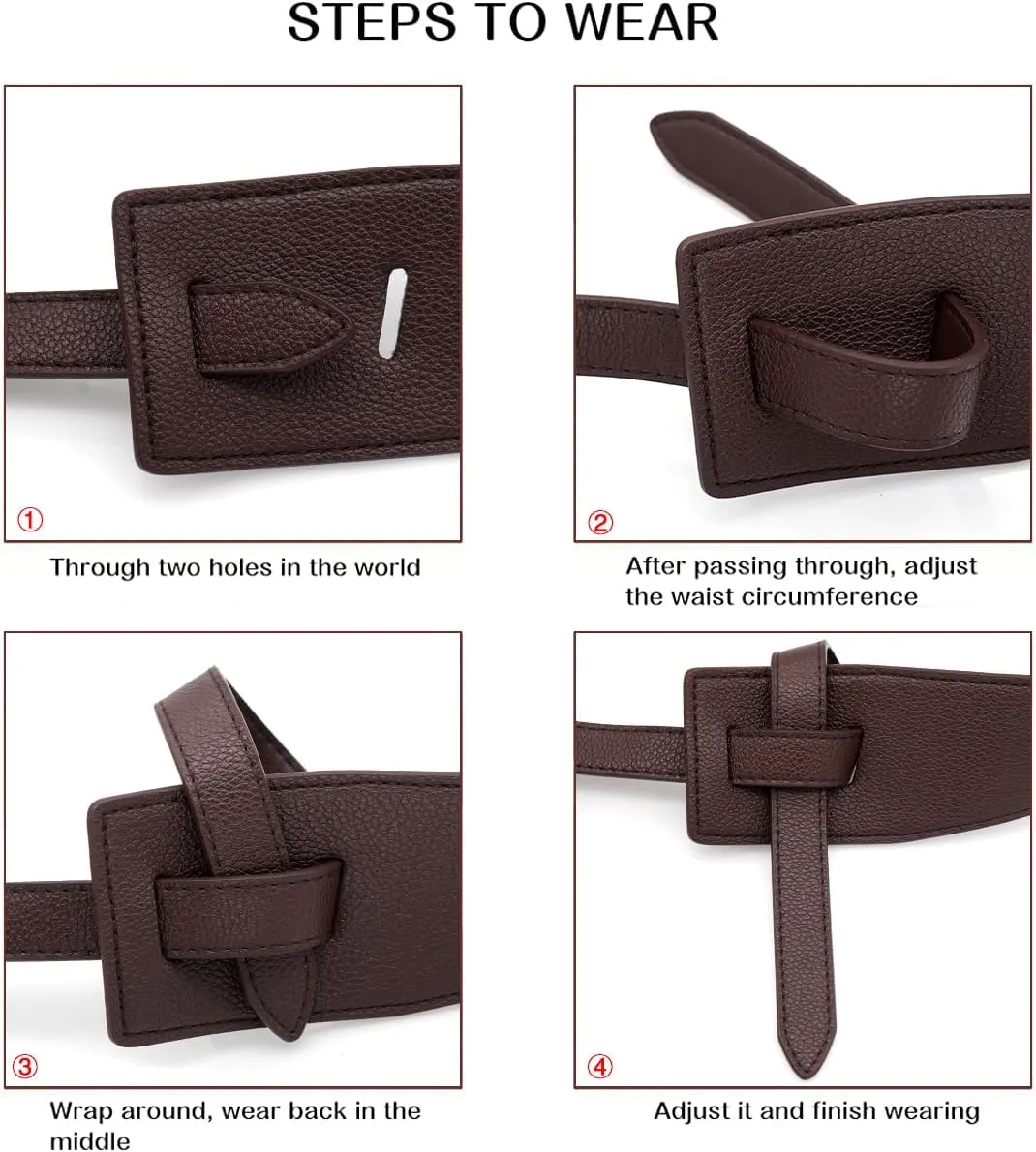 Women Faux Leather Tie Belt Knotted Wide Waist Belt for Jeans Jumpsuit Coat Dress