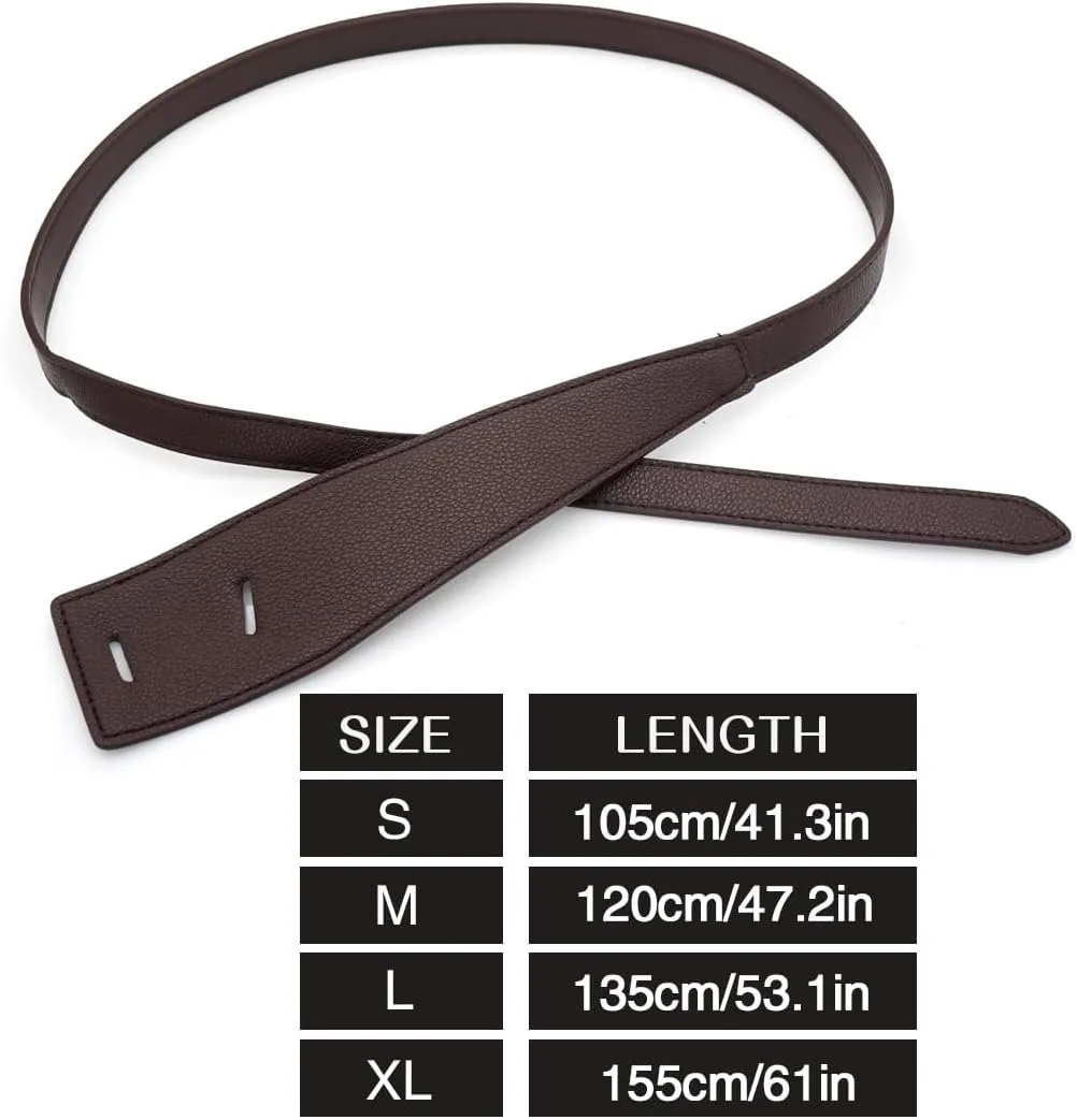 Women Faux Leather Tie Belt Knotted Wide Waist Belt for Jeans Jumpsuit Coat Dress