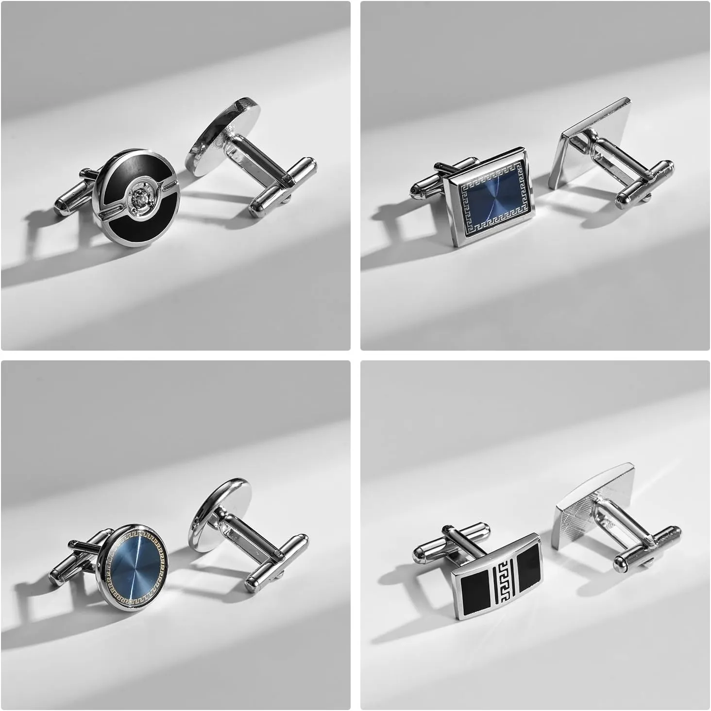 wynameleri Cufflinks Set 6 Pairs for Men, Business Formal Shirts Buttons Cuff Link Packed in Case