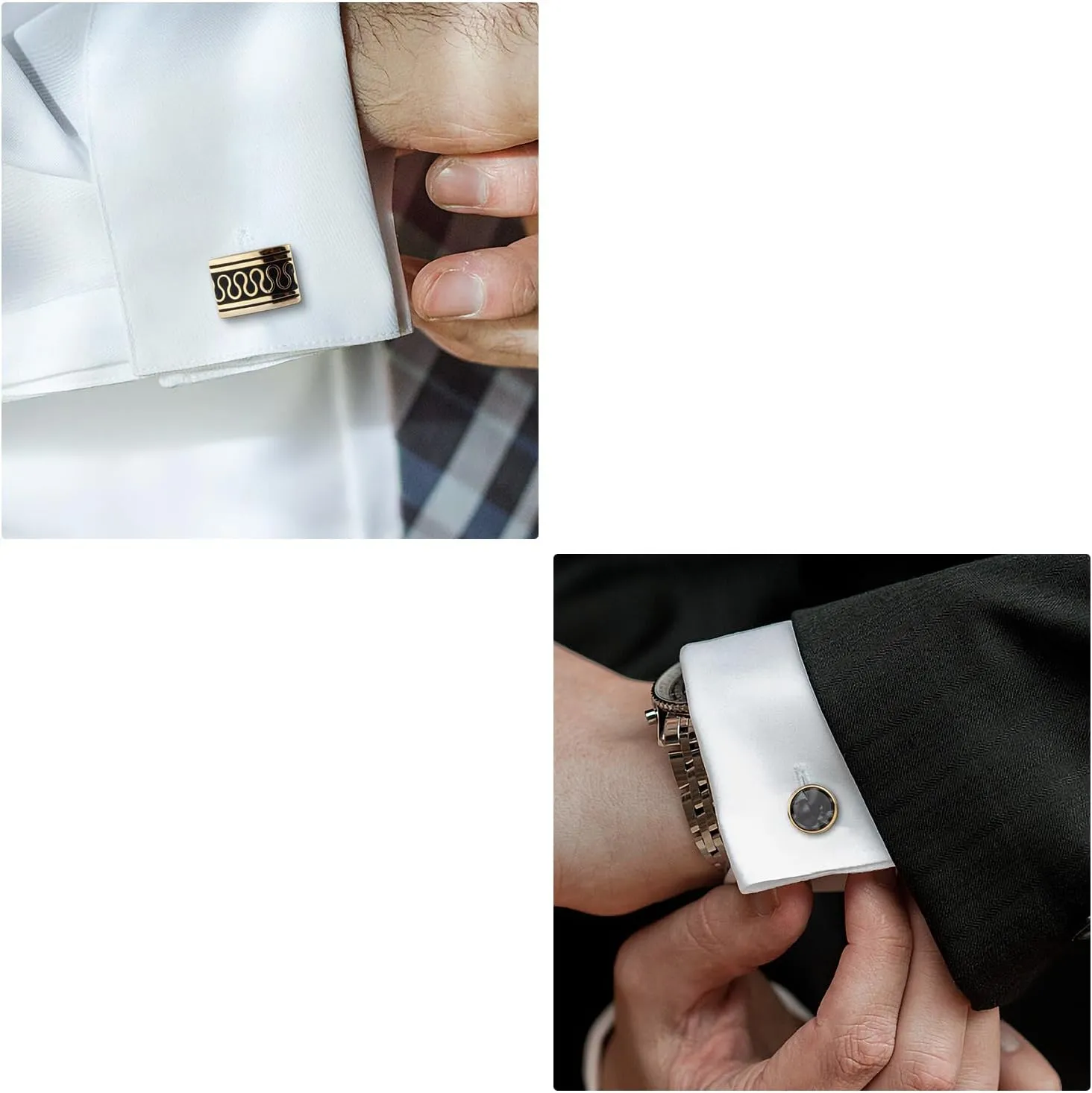 wynameleri Cufflinks Set 6 Pairs for Men, Business Formal Shirts Buttons Cuff Link Packed in Case